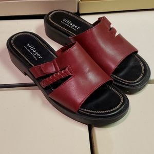 Liz Claiborne Villager Leather Slip-On Sandals